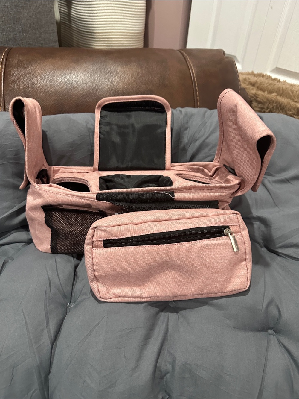 Source Unknown Pink Kids Stroller Organizer Bag used once. Like brand new